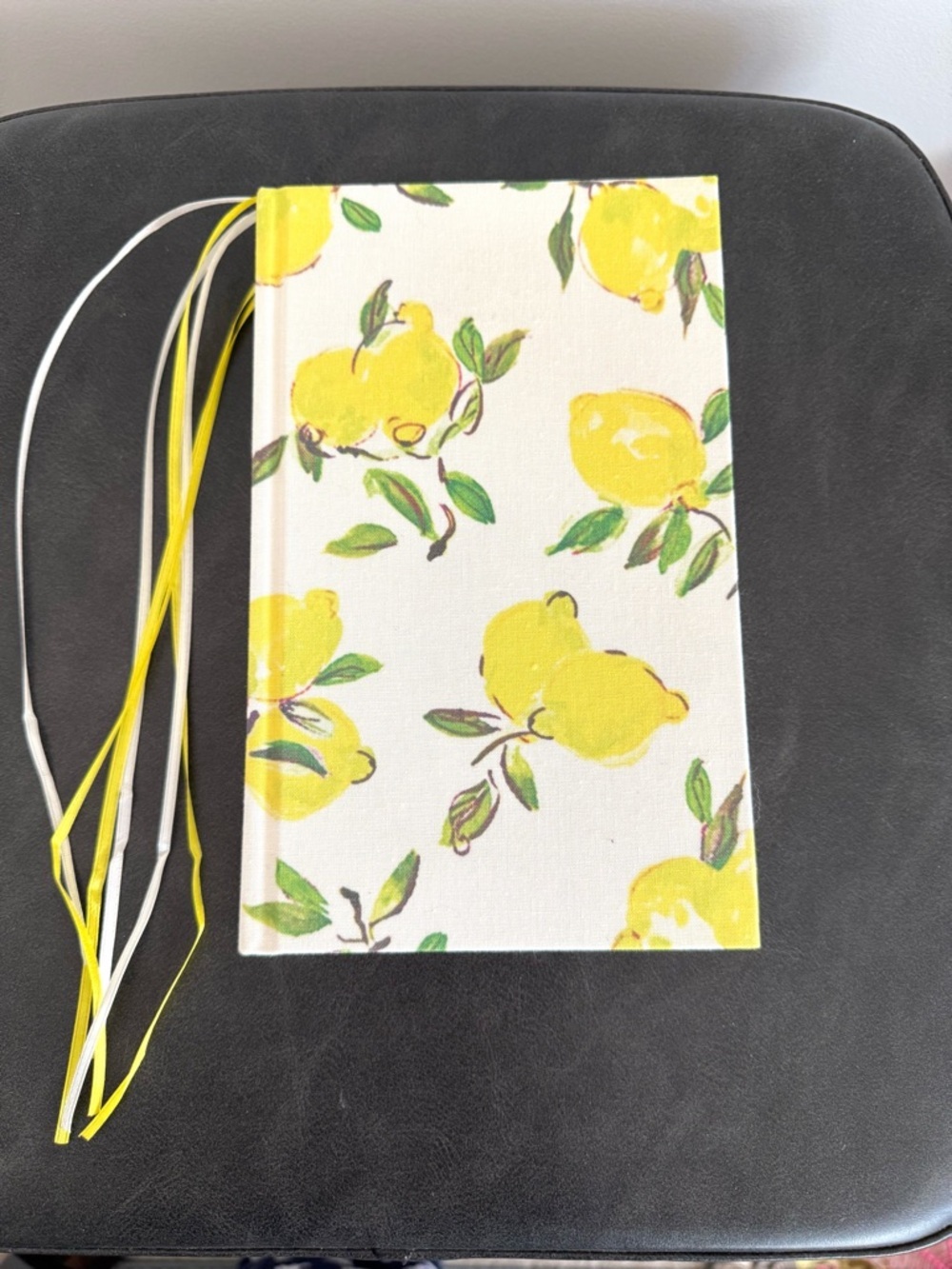kate spade Yellow Lemon Print Journal with Ribbon Ties - Picture 2 of 3